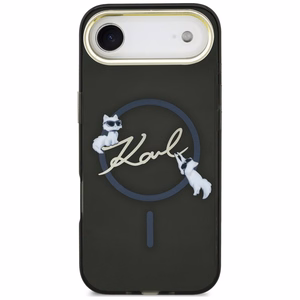 Karl Lagerfeld IML Choupettes Karl Script Logo MagSafe iPhone Air Maciņš - melns