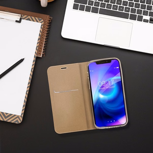 LUNA Book Gold maciņš priekš Xiaomi Redmi Note 15 Pro Plus 5G, zeltains