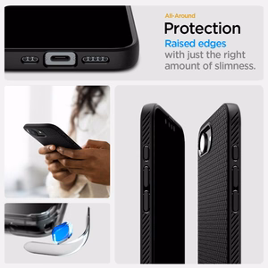 Spigen Liquid Air Mag MagSafe iPhone 16e apvalks - Matēts melns