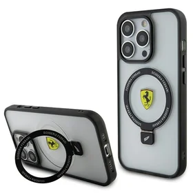 Ferrari FEHMP15LUSCAH iPhone 15 Pro 6.1" caurspīdīgs cietais apvalks ar gredzena statīvu 2023 kolekcija Magnētiskais