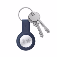 Crong Silicone maciņš with atslēgu piekariņš – aizsargājošs keychain maciņš Apple AirTag 1/2 (tumši zils)
