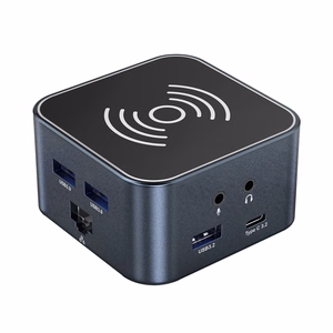 Hub USB-C 12 in 1 Wozinsky WHBC09Y8S daudzfunkcionāls, ar bezvadu uzlādes funkciju, alumīnijs, ar 15 cm kabeli - pelēks