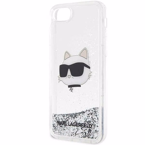 Karl Lagerfeld KLHCI8LNHCCS iPhone 7/8/SE 2020/2022 sudraba/sudraba cietais apvalks Mirdzošs Choupette Galva