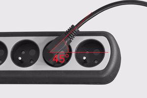 Rebel sadalītājs, 5 kontaktligzdas, ar slēdzi, 3 m, 3×1,5 mm