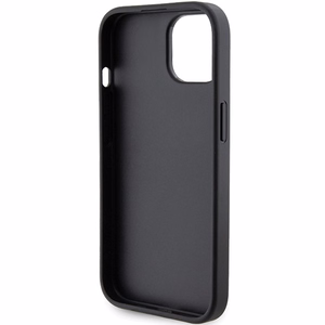 Karl Lagerfeld Gripstand Saffiano Karl&Choupette Pins apvalks viedtālrunim iPhone 15 Plus / 14 Plus - melns