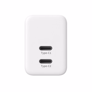 Crong Ultra Compact GaN sienas lādētājs, 2 × USB-C, 35 W, PD 3.0, PPS, balts