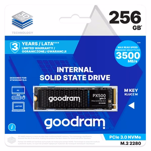 Goodram PX500 GEN.3 SSDPR-PX500-256-80-G3 iekšējais SSD 256 GB M.2 PCI Express 3.0 NVMe 3D NAND