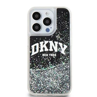 DKNY Liquid Glitter Big Logo viedtālruņa apvalks iPhone 14 Pro - melns