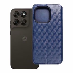 Atlokāmais maciņš Motorola G67 / G77 Cubic Book, zils