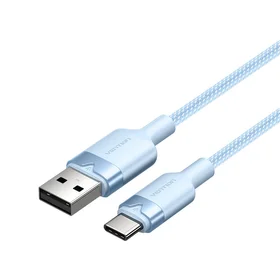 USB 2.0 A uz USB-C 3A kabelis Vention CTNLH 2M (zils)