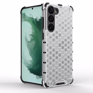 Honeycomb viedtālruņa apvalks Samsung Galaxy S23+ bruņots hibrīda pārsegs caurspīdīgs