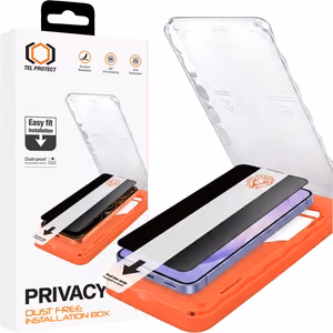 Tel Protect Dust-Free Easy Fit Privacy Titan Tempered Glass for Samsung Galaxy S26 Ultra black (with fingerprint unlock)