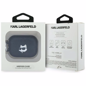 Karl Lagerfeld Monogram Choupette Head Maciņš for AirPods Pro 3 - melns