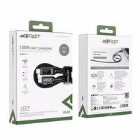 Acefast C6-03 melns USB-C - USB-C PD QC kabelis 100W 5A 480Mb/s 2m - melns