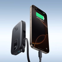 Portatīvais lādētājs Joyroom JR-PBF17 22.5W 10000mAh ar iebūvētu USB-C kabeli + 0.25cm USB-C kabelis - melna