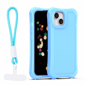 Safepop maciņš ar siksniņu priekš iPhone 15 6,1" zils