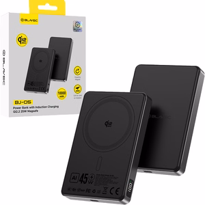 Blavec Power Bank 10000mAh BJ-05 Ultra Fast 16mm - Type C - Qi2.2 25W + PD 45W magnetic induction Magsafe 2 in 1 (PBBJ05-QI22MC10B) black aluminum (damaged packaging)