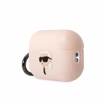Karl Lagerfeld KLAP2RUNIKP AirPods Pro 2 apvalks rozā/rozā Silikona Karl Head 3D