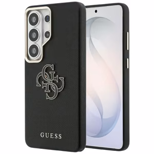 Guess maciņš Grained Big 4G Metal Logo for Samsung Galaxy S26 Ultra melns