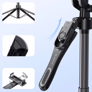 Selfiju nūja Orico SPN185 1/4 collas statīvs tālruņa kamerai ar 360 grādu rotāciju Bluetooth 5.2 - melna