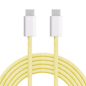 Krüger&Matz Basic USB-C–USB-C kabelis, 60 W, 1,5 m, dzeltens