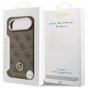 Guess 4G Strass Logo Magnētiskais viedtālruņa apvalks iPhone Air - brūna