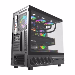 DarkFlash DS950V datora korpuss ar displeju melns ar 6 ventilatoriem