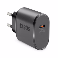 SBS TETR1CPD25 25W USB-C sienas lādētājs ar Power Delivery - melns