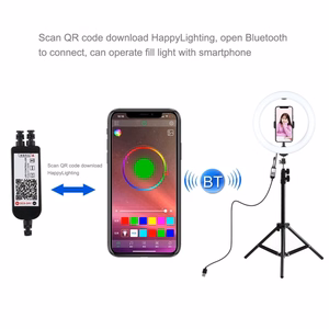 LED Ring Lamp 26 cm Ar Desktop Tripod Mount Up To 1.1m, Phone Clamp, USB