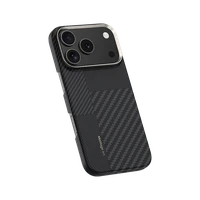 Benks Montage magnētiskais Armor Air Kevlar viedtālruņa apvalks ar metāla rāmi 600D+1500D (MB69) Iphone 17 Pro melns