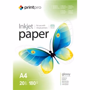ColorWay PrintPro – ļoti glancēts fotopapīrs, 180 g/m², A4, 20 loksnes