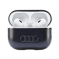 Audi Ādas Liels Logotips AirPods Pro 2 apvalks melns/melns AU-APP2-GT/D3-BK