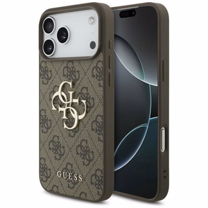 GUESS GUE005598 (4G PU Big Logo) aizsargvāciņš ierīcei iPhone 18 Pro Max / 17 Pro Max, krāsa – brūna