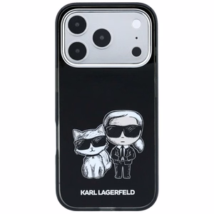Karl Lagerfeld Smooth Karl & Choupette Bodies Sketch vāciņš modelim iPhone 18 Pro Max / 17 Pro Max, saderīgs ar MagSafe – melns