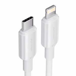 USB-C uz Lightning kabelis 3A 480Mbps 1m, balts