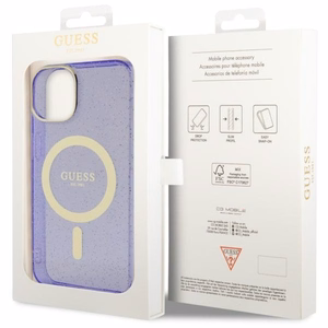 Guess GUHMP14MHCMCGU iPhone 14 Plus 6.7" violets auksinis viedtālruņa apvalks MagSafe