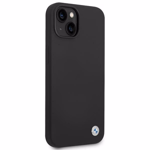 BMW Silikona Metāla Logotipa Viedtālruņa apvalks iPhone 14 - Melns
