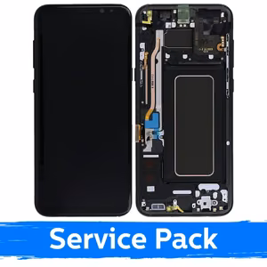 LCD Displejs Saderīgs ar Samsung G955 S8 Plus Ar Frame / Midnight Melns / (Service Pack)