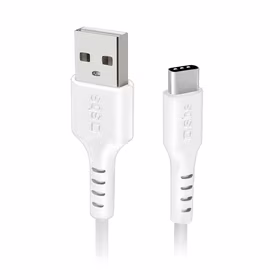 SBS TECABLEMICROC15W USB-A - USB-C kabelis 1,5 m - balts