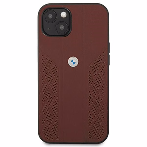 BMW Leather Curve Perforate чехол для iPhone 13 - красный