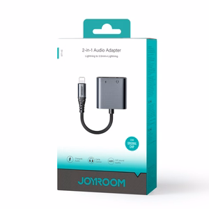 2‑in‑1 audio adapteris Joyroom SY-L01 Lightning uz 3.5mm + Lightning (melns)