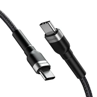 Wozinsky WNBCC1 USB-C / USB-C PD 65W kabelis 1m - melns