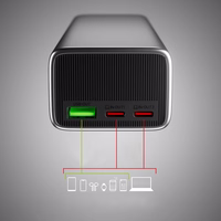 Portatīvais lādētājs SBS 10000mAh PD 35W ar LCD ekrānu - pelēka