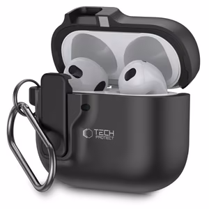 Tech-Protect Slim Hook apvalks AirPods 4 (m) - melns