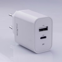 Maxlife MXTC-06-25AC PD QC lādētājs 1x USB-C 1x USB 25W balts