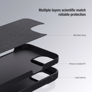 Nillkin CamShield zīdains silikona apvalks iPhone 15 Pro Max tumši violetā