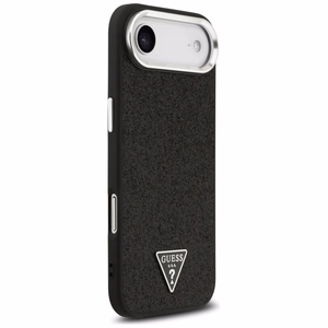 Guess Mirdzošs Trīsstūra Logotips Magnētiskais viedtālruņa apvalks iPhone 17 Air - melns