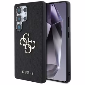 Guess Graudains Liels 4G Logotips Mazs Klasiskais Logotips viedtālruņa apvalks Samsung Galaxy S25 Ultra melna
