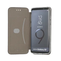 Vennus kokvilnas grāmatas stila apvalks Samsung Galaxy A6 Plus 2018 melns