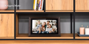 Kruger&Matz FRAMEO Wi-Fi 15,6 collu digitālais foto rāmis ar koka ietvaru